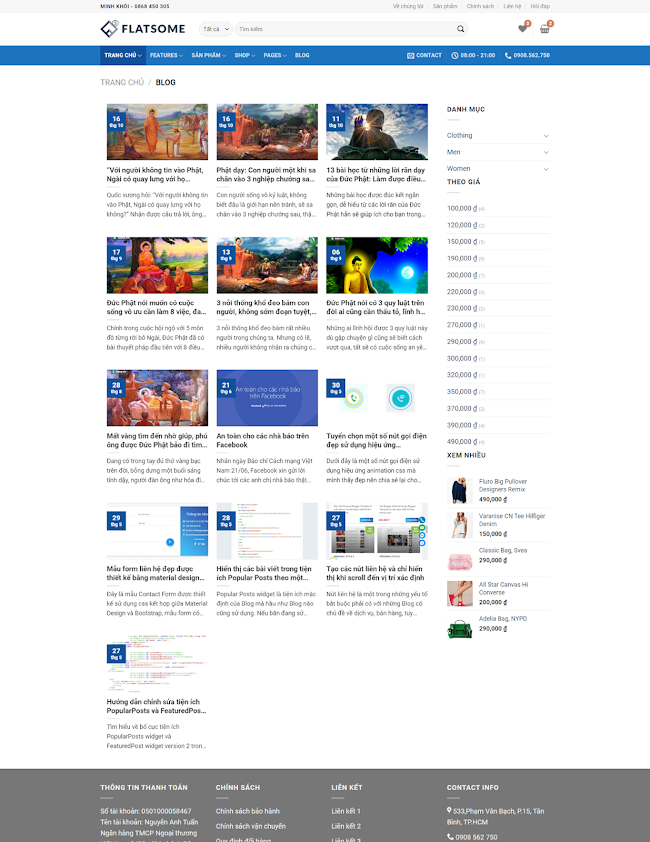 Giao diện web bán hàng cao cấp Flatsome